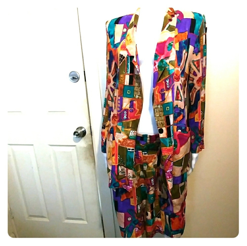 Vintage Abstract/ Tribal Blazer&short SET Sz M